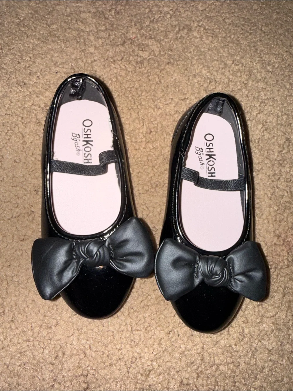OshKosh B'gosh Girls Black Patent Bow Mary Jane